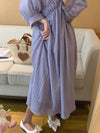 Cloud Touch Loose Fitting Cross Over Wrap Midi Dress