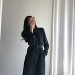 Long Double-Breasted Trench Coat