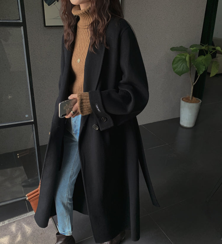 100% Double Faced Virgin Wool Belted Coat 🐏 – MyDearCloset