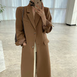 Blazer Style Long Jacket with Back Vent