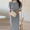 Mock Neck Back Tie Two Tone Shift Dress