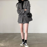 Korean Style Oversized Blazer Set in Plaids