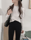 Korean Style Polka Dot Lace Shirt with Knitted Sling Vest