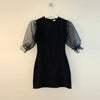 Fitted Little Black Mini Dress with Organza Sleeve