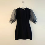 Fitted Little Black Mini Dress with Organza Sleeve