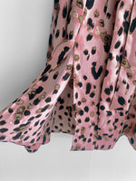 Pink Leopard Chiffon Midi Dress