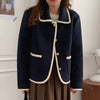 Peter Pan Collar Gold Button White Trim Jacket