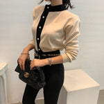 Designer Side Button Knitted Top