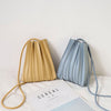 Pleated Soft Vegan Leather Crossbody Mini Bag