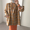 Designer Color Pop Plaid A-Line Blazer