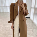 Blazer Style Long Jacket with Back Vent