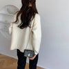 Designer Crew Neck Sweater with Contrasting Stitches