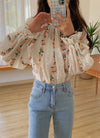 Floral Embroidered Long Sleeve Pullover Blouse