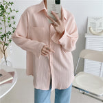 Soft Color Textured Button-Up Shirt