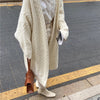 Cable Knit Open Front Relaxed Long Cardigan