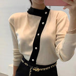 Designer Side Button Knitted Top