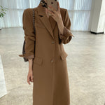 Blazer Style Long Jacket with Back Vent