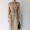 Long Double-Breasted Trench Coat