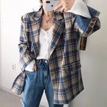 Designer Color Pop Plaid A-Line Blazer