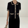 Color Contrast Polo Knit Dress