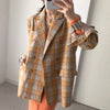 Designer Color Pop Plaid A-Line Blazer