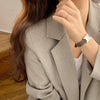 Two-Button Gray Linen Blazer