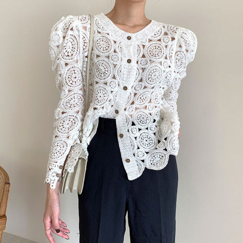 Openwork Knitted Cardigan