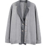 Designer Blazer Collar Oversized Cardigan