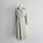 Long Sleeve Chiffon One Button Shirt Dress