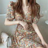 Asymmetrical Floral Wrap Dress