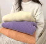 Soft Macaron Color Crew Neck Sweater