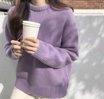 Soft Macaron Color Crew Neck Sweater