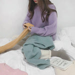 Soft Macaron Color Crew Neck Sweater