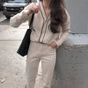 Minimalist Ivory Contrast Trim V-Neck Cardigan with Invisible Buttons