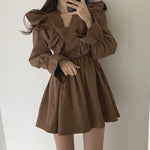 Ruffled Mini Shirt Dress