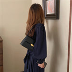 Korean Style Waist Tie Long Sleeve Shirt Dress