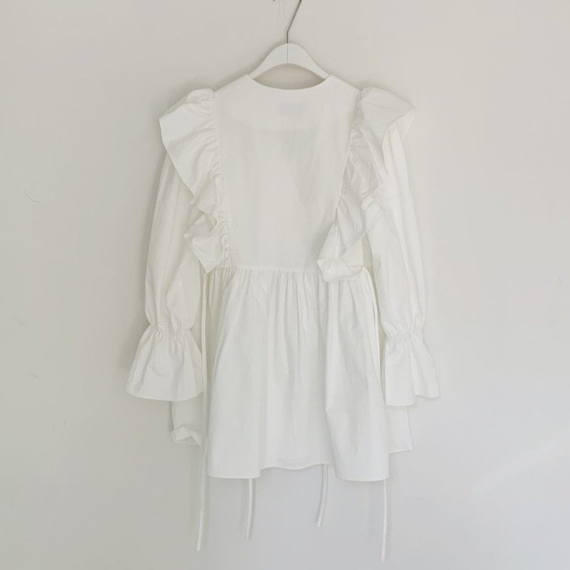 Ruffled Mini Shirt Dress