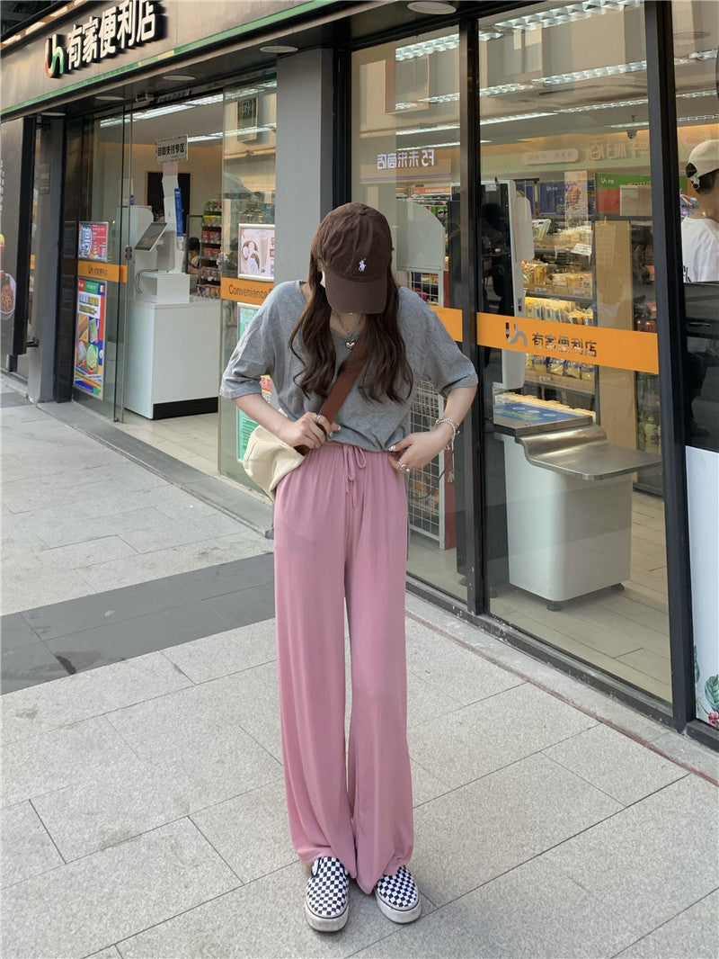 Buy Freely Women Striped 2-Piece Korean Style Loose Pants Wide Leg Pants 1  S Online at desertcartINDIA