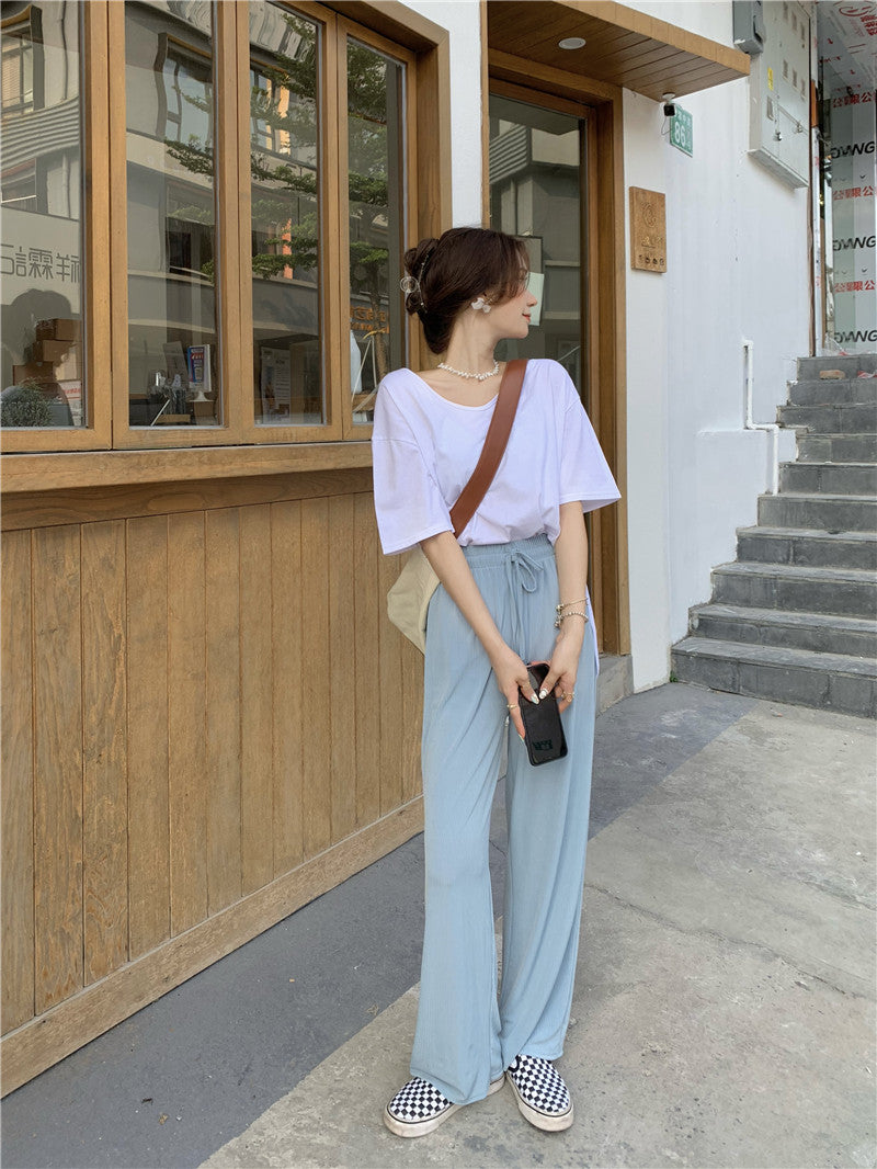 Summer workwear/classic outfits styling wide leg pants…white or tan? • I  love a pair of wide leg trousers for a chic but relaxed & comfy… | Instagram