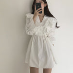 Ruffled Mini Shirt Dress