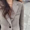 Tweed Blazer in Gray Herringbone