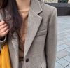 Tweed Blazer in Gray Herringbone