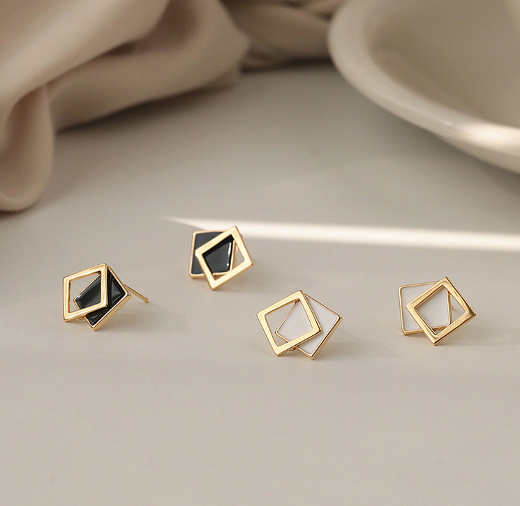 Double Square Ear Studs