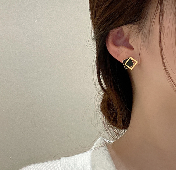 Double Square Ear Studs