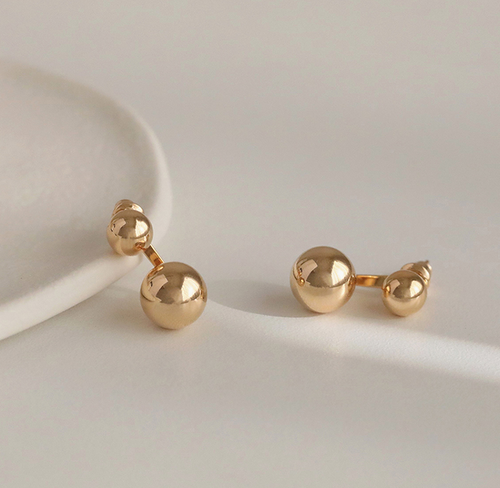 Minimalist Gold / Silver Ball Ear Jacket