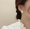 Irregular Shape Button Pearl Studs