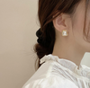 Irregular Shape Button Pearl Studs