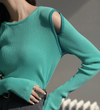 Cut-Out Shoulder Knitted Top