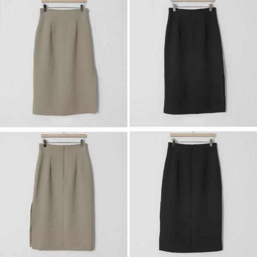 High Rise Pencil Skirt with Side Slit