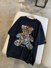 Designer Embroidered Bear Pattern T-Shirt